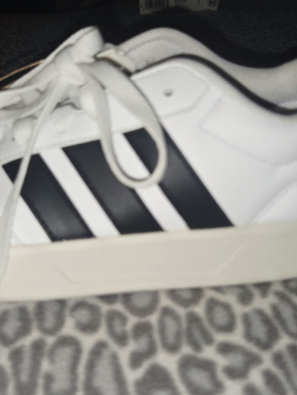 Addidas White Sneakers with Black Stripes - Picture 3 of 5
